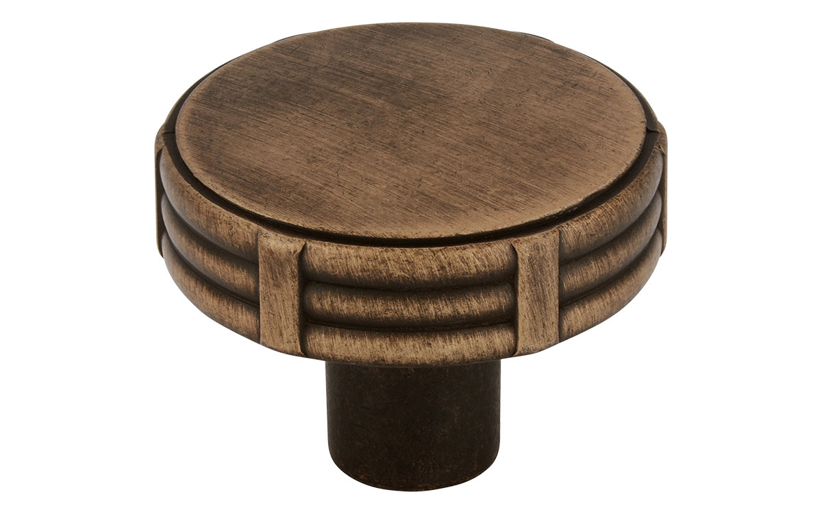 Knopp 'Bamboo' Svart / Borstad Mässing