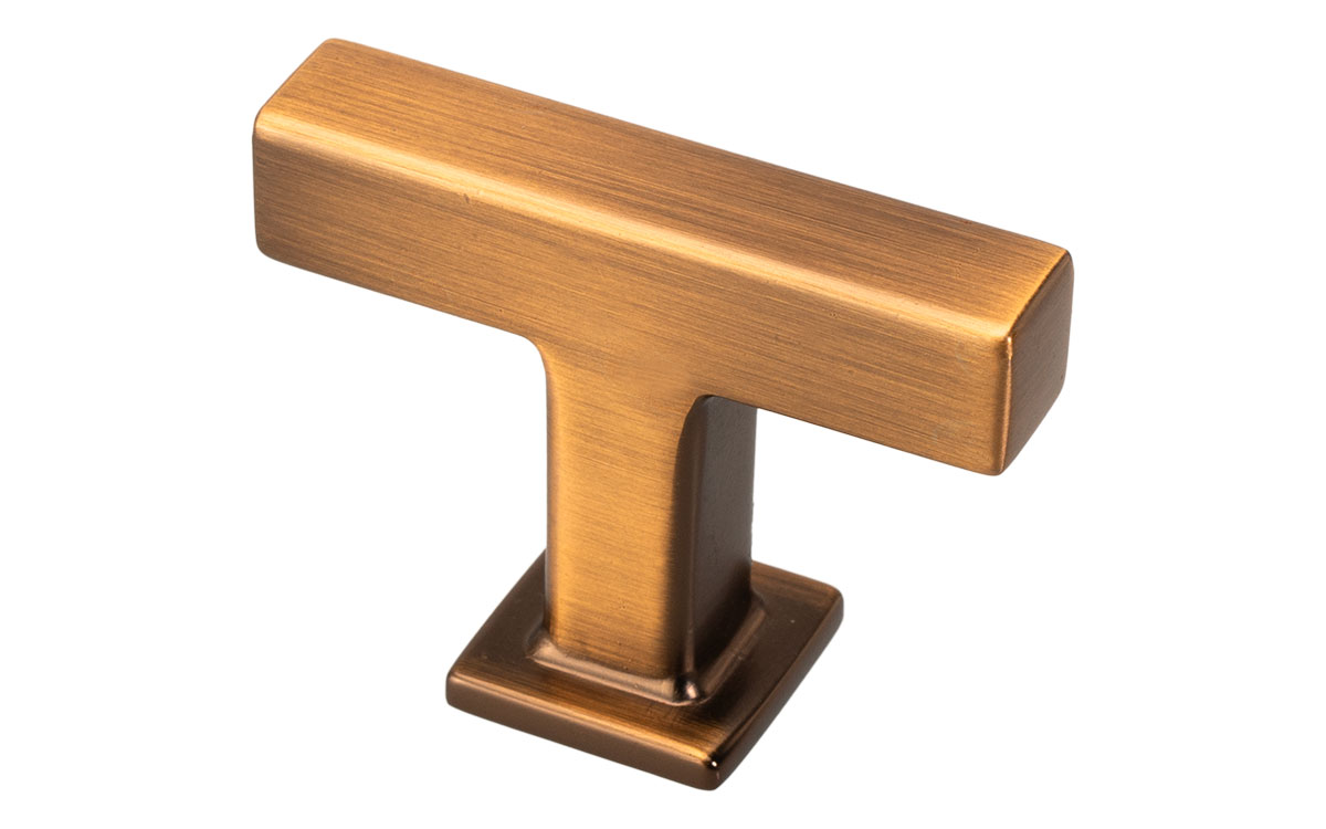 Knopp 'Beam' Svart / Borstad Mässing