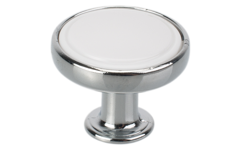 Knopp "Bourg" Blank krom / Vit