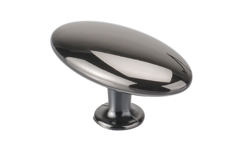 Knopp "Egg" Svart Krom