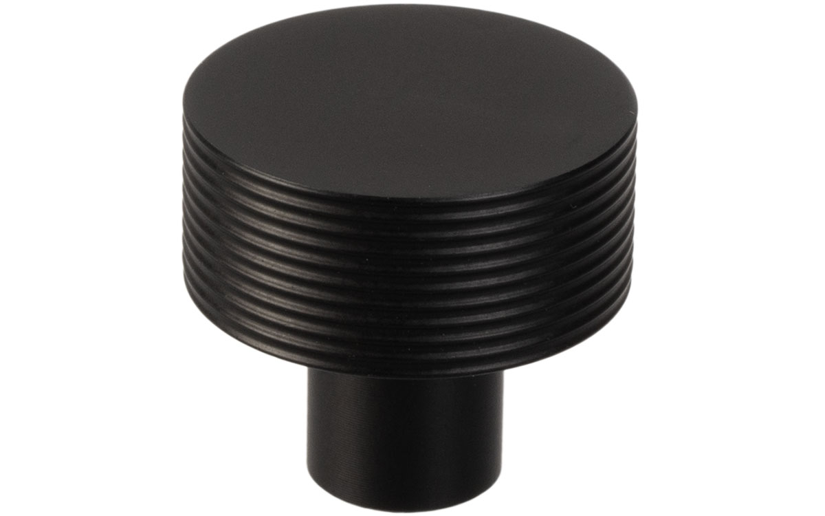 Knopp 'Small Wire Slim' Svart Räfflad