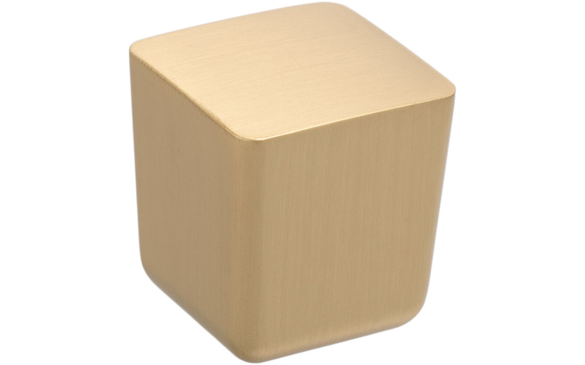 Knopp 'Square Mini' Borstad Mässing