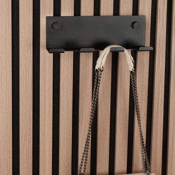 Kroklist med 4 krokar 'Acoustic' Svart