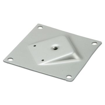 Vinklad fästplatta M8 130x130 mm 10° silver 4 hål Ø8,5 mm