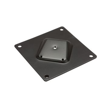 Vinklad fästplatta M8 130x130 mm 10° svart 4 hål Ø8,5 mm