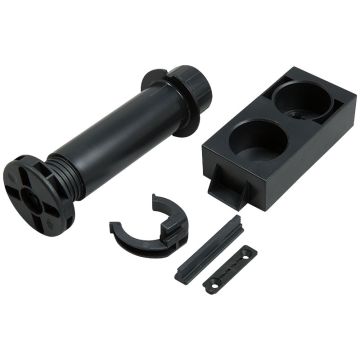 Sockelben – Ø50 mm, höjd 135–170 mm, svart, 4-pack