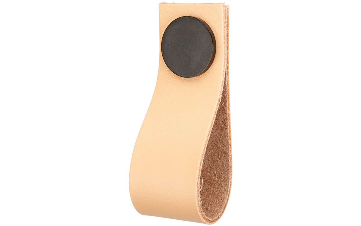 Knopp 'Plain' Beige Läder / Svart