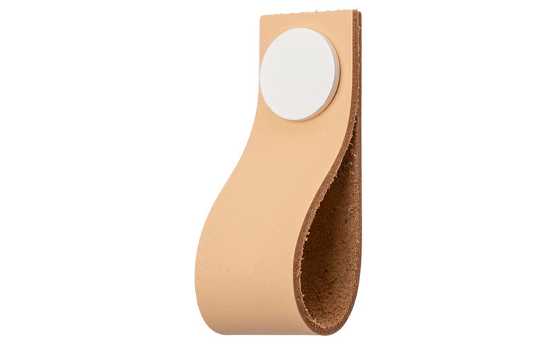 Knopp 'Plain' Beige Läder / Vit