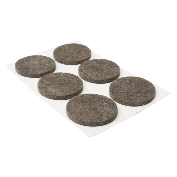 Rund självhäftande möbeltass, ø50 x 3,5 mm, Brun, 2-Pack