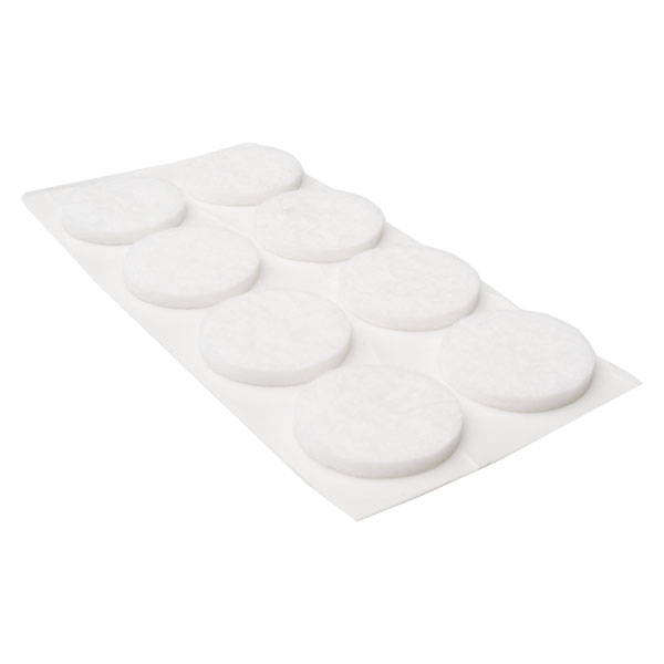 Rund självhäftande möbeltass, ø40 x 3,5 mm, Vit, 2-Pack
