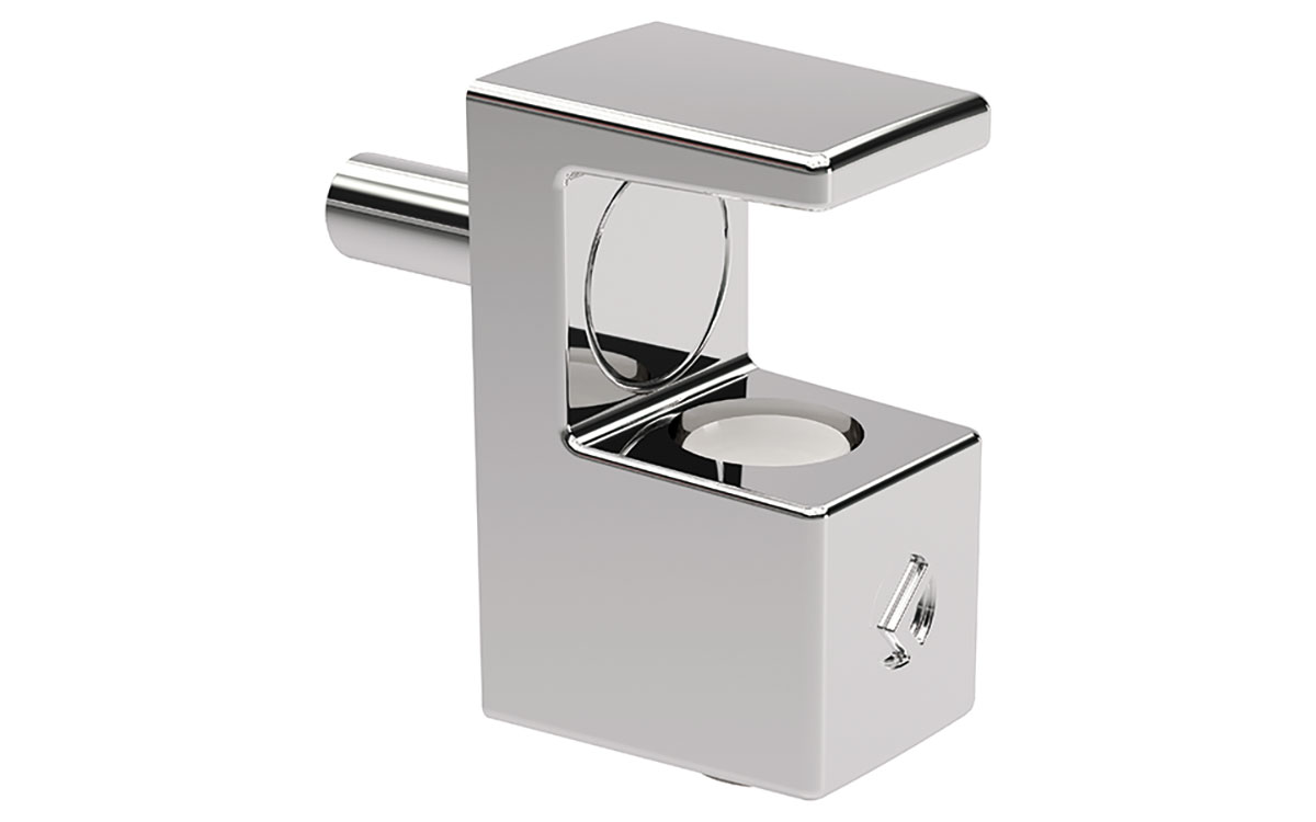 Glashyllbärare 'Grace' för 5-6 mm Glas, Krom, Ø3 mm tapp
