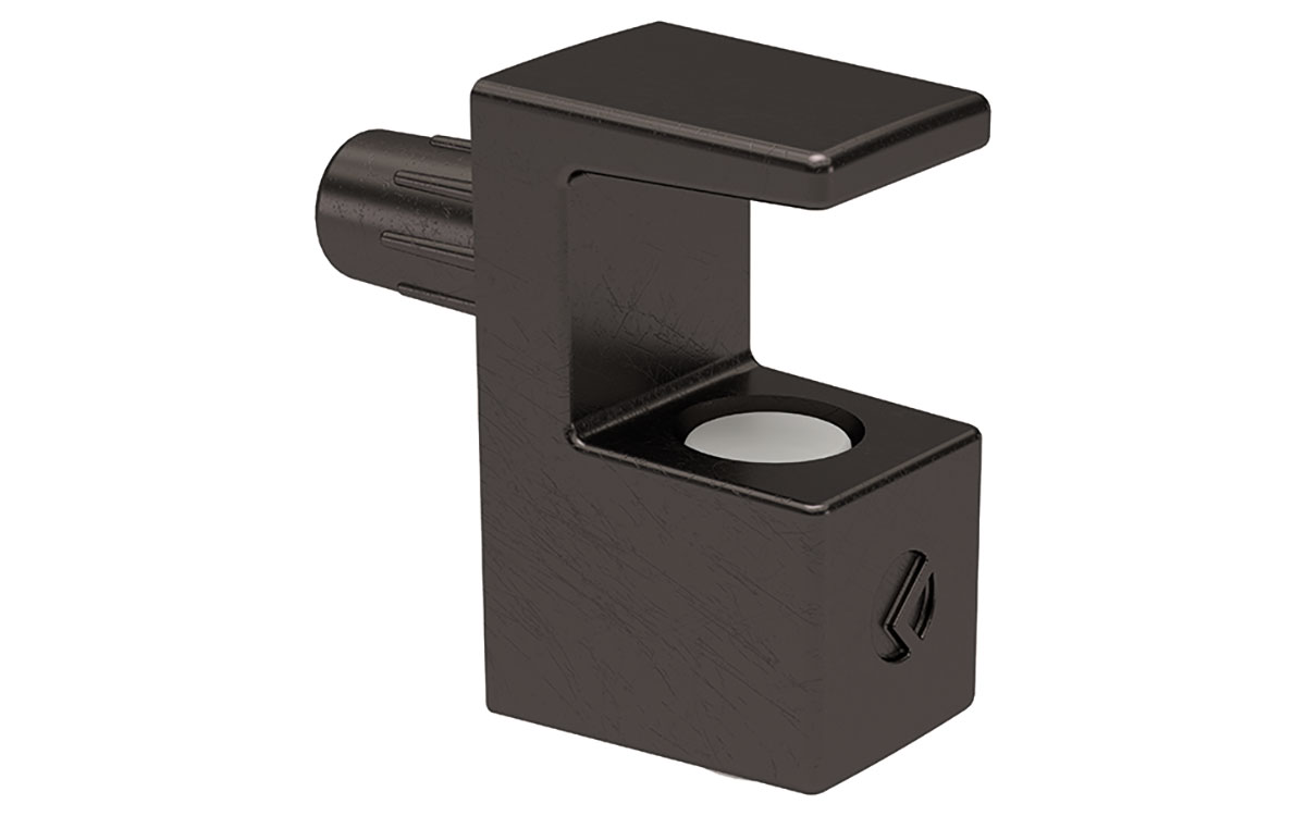 Glashyllbärare 'Grace' för 5-6 mm Glas, Svart Nickel, Ø5 mm tapp