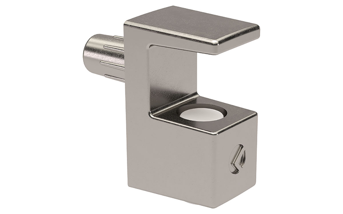 Glashyllbärare 'Grace' för 5-6 mm Glas, Nickel, Ø5 mm tapp