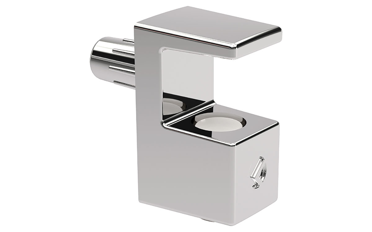 Glashyllbärare 'Grace' för 5-6 mm Glas, Krom, Ø5 mm tapp