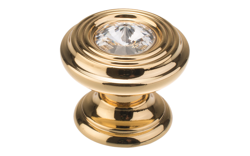 Knopp "Crystal" Blank Mässing / Kristall