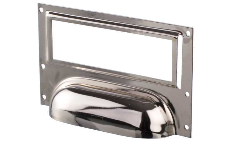 Skålhandtag "Label 1" Blank Nickel