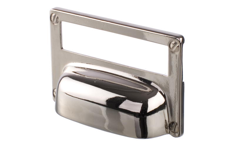 Skålhandtag "Label" Blank Nickel