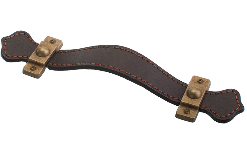 Handtag "Navy" Bronsoxid / Läder