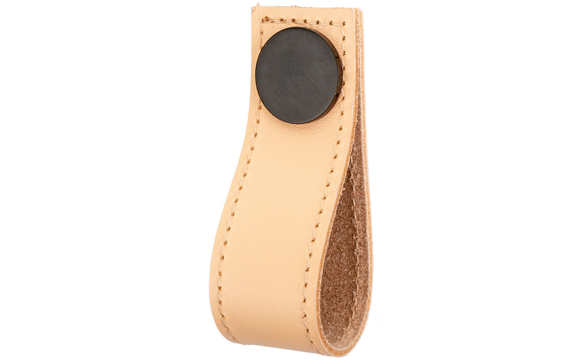 Knopp 'Stitch' Beige Läder / Svart
