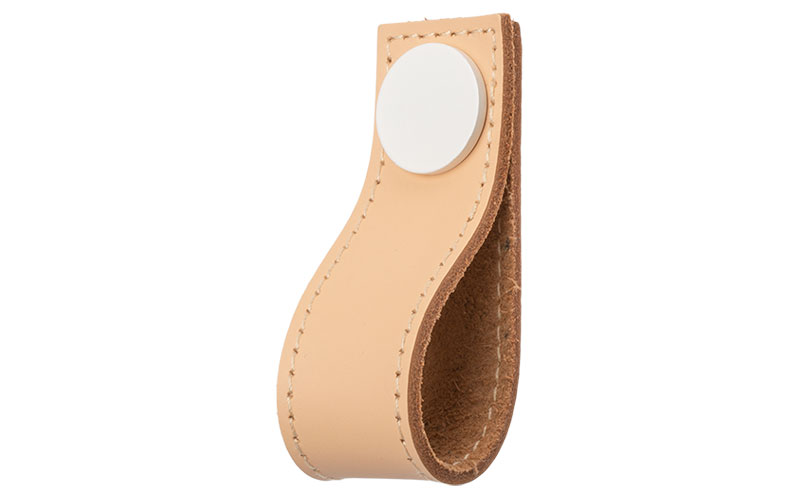 Knopp 'Stitch' Beige Läder / Vit