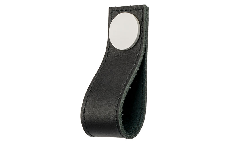 Knopp 'Stitch' Svart Läder / Vit