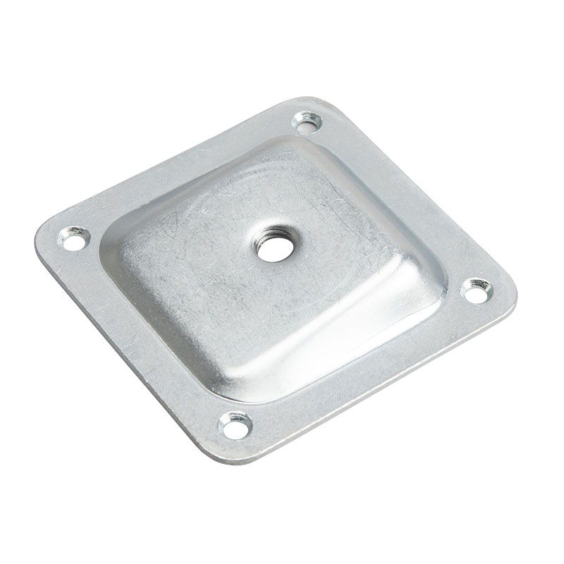 Vinklad fästplatta M8 68x68 mm 10° elförzinkad 4 hål Ø3,75 mm