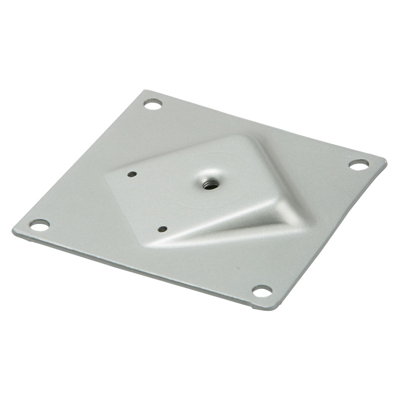 Vinklad fästplatta M8 130x130 mm 10° silver 4 hål Ø8,5 mm