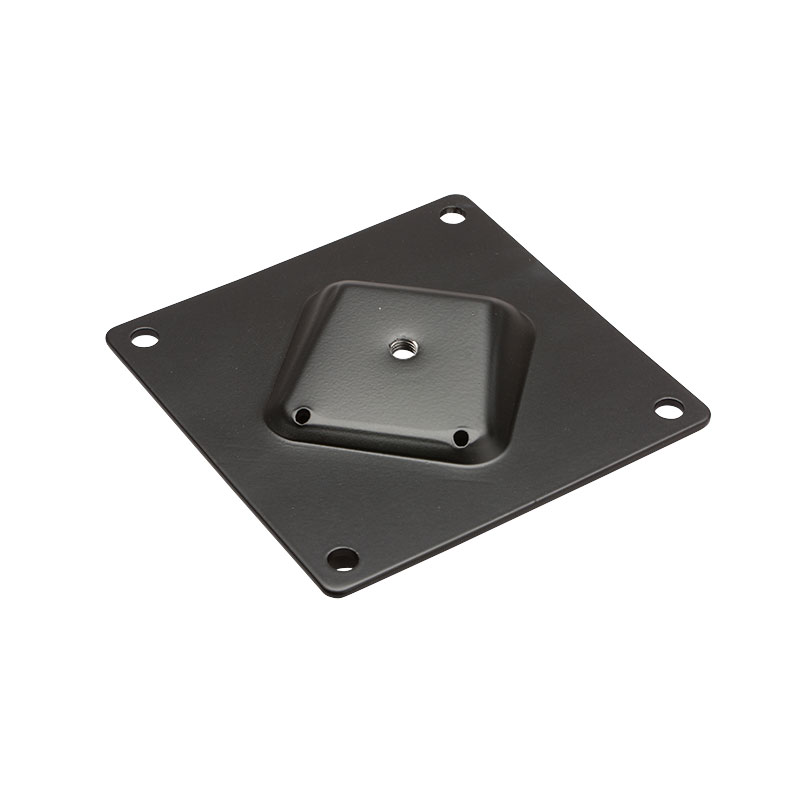 Vinklad fästplatta M8 130x130 mm 10° svart 4 hål Ø8,5 mm