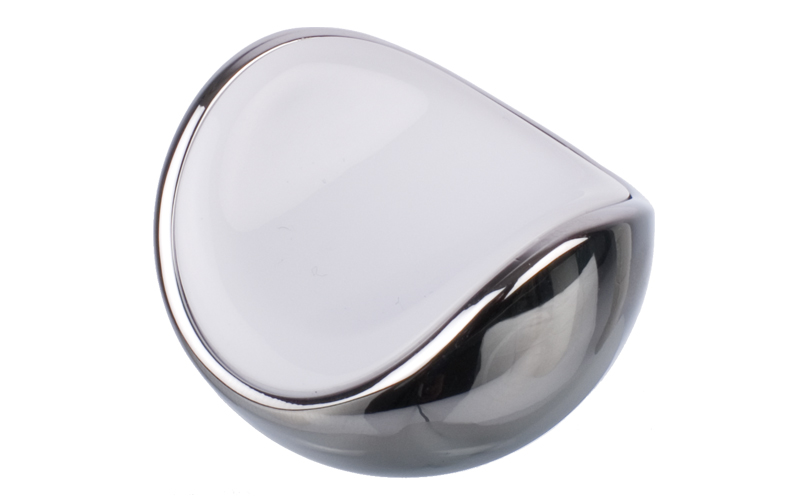 Knopp "Moon" Blank Krom / Vit