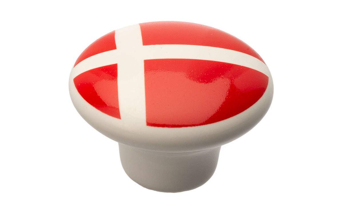 Porslinsknopp 'Danmark' Vit