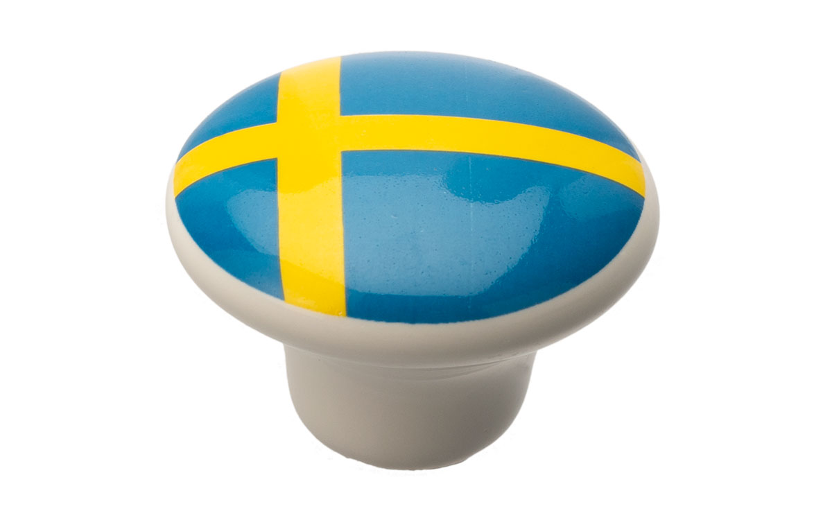 Porslinsknopp 'Sverige' Vit