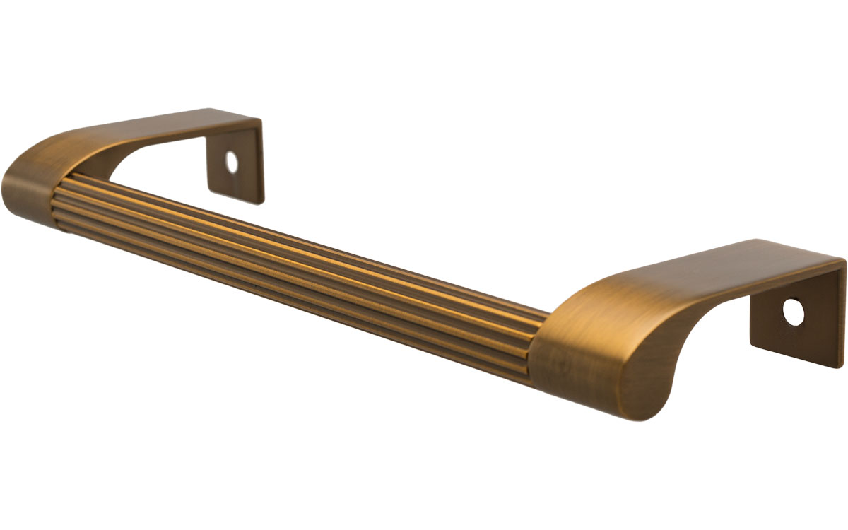 Handtag 'Art-Edge' Längd: 340 mm Svart / Borstad Mässing