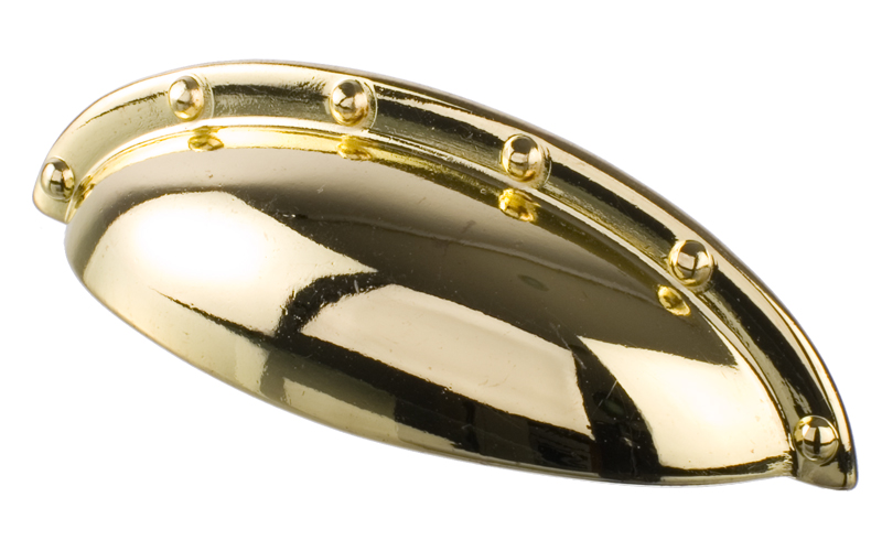 Skålhandtag "Rivet" Blank Mässing