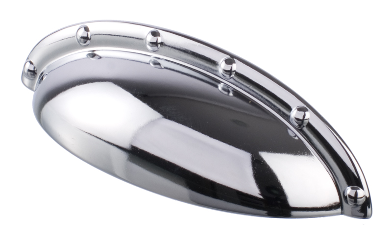Skålhandtag "Rivet" Blank Krom