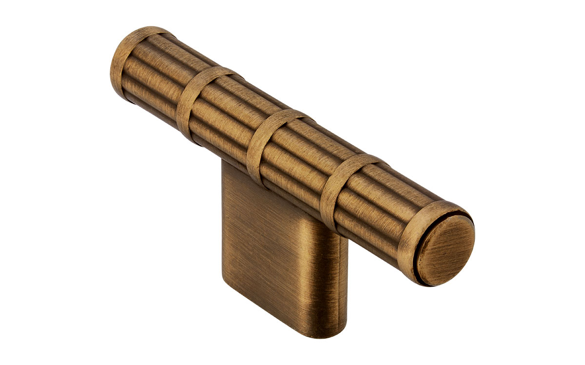 T Knopp 'Bamboo' Svart / Borstad Mässing