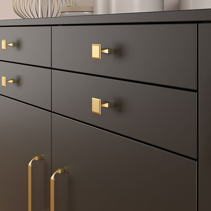 Cabinet Knob Beat Brushed Brass